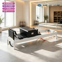 Reformer Pilates Classique en Aluminium Robuste avec Glissière pour Studio de Pilates, Club de Fitness et Entraînement du Tronc