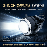Lentille de projecteur antibrouillard LED 3 pouces pour lampe de voiture 6000K 3 couleurs, éclairage automobile universel pour Honda Toyota Nissan
