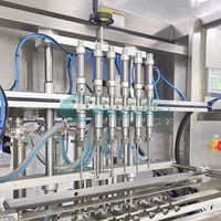 Machine de remplissage de liquides et de pâtes cosmétiques et alimentaires à 6 buses pour le lavage des mains, le shampoing, avec ligne de capsulage et d'étiquetage