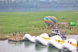 Inflatable nổi cầu cho sông và hồ vui chơi giải trí nảy Ride-on thiết bị xây dựng nước vui chơi giải trí cơ sở - Product Image 3