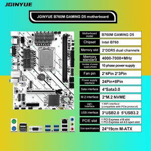 Tarjeta Madre JGINYUE B760M GAMING <span class=keywords><strong>D5</strong></span> DDR5 M-ATX Compatible con Procesadores de Plataforma LGA1700 de 12ª y 13ª Generación - Product Image 1