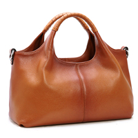 Sac à main fourre-tout pour femme en cuir PU souple marron grande capacité, fond plat, multi-poches, coutures apparentes
