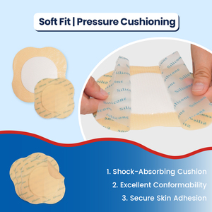 <span class=keywords><strong>Pansement</strong></span> en mousse de <span class=keywords><strong>silicone</strong></span> imperméable à bordure – Idéal pour la protection du sacrum, des ulcères des jambes et des brûlures – Approvisionnement transfrontalier - Product Image 3