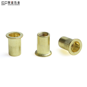 Rivets à sertir personnalisables M3-M12 en acier inoxydable, cuivre et laiton plaqué or, à tête plate moletée, type creux - Product Image 5