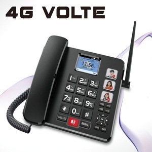 هاتف مكتبي لاسلكي GSM بشريحتي اتصال شبكة 2G مع خاصية الطوارئ SOS والاتصال بالصور - Product Image 2