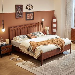 Cama de Plataforma Moderna Francesa de Madera Maciza con Diseño Ecológico en Roble <span class=keywords><strong>para</strong></span> Muebles de Dormitorio Principal - Product Image 2