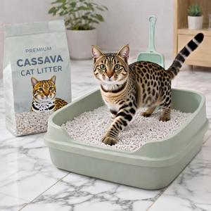 Arena para Gatos de Yuca DongnaiPETS Ecológica con Control de Olores 5kg, Combustible, Ligera, Forma Irregular - Product Image 1