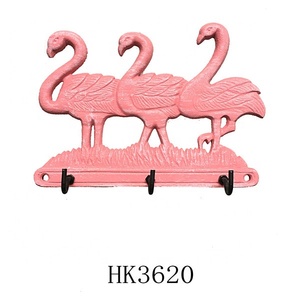 2024 nuovo <span class=keywords><strong>appendiabiti</strong></span> da parete in <span class=keywords><strong>ferro</strong></span> <span class=keywords><strong>battuto</strong></span> in ghisa fenicottero decorativo da parete cappelliera - Product Image 3