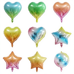 <span class=keywords><strong>Palloncini</strong></span> in Foil da 18 Pollici <span class=keywords><strong>con</strong></span> Colori Sfumati, Versione Lucida <span class=keywords><strong>Arcobaleno</strong></span>, Forma a Cuore e Rotonda per Decorazioni di Feste di Compleanno - Product Image 1