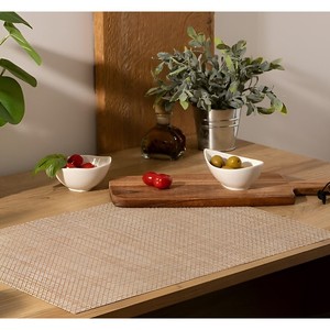 MAOLI Mantel Individual de PVC y Poliéster 50x35 cm Beige - Product Image 1