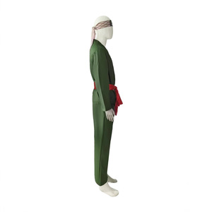 Dragon Kid Green Karate Jumpsuit With <b>Red</b> <b>Belt</b> For Boys Anime Costume - Product Image 3