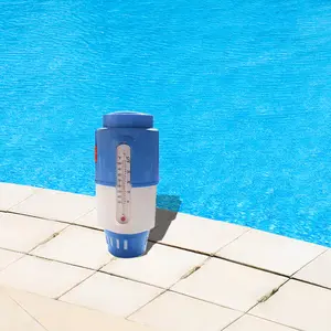 Hot Sale Floating Chlorine And Bromine Tabs Dispenser With Thermometer Swimming Pool Floating Chemical Chlorine Dispenser