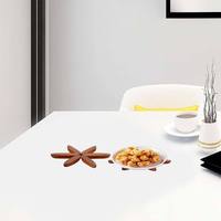 Sous-plat créatif en bois de noyer et de frêne, en forme de feuille, résistant à la chaleur, pour la décoration de table domestique