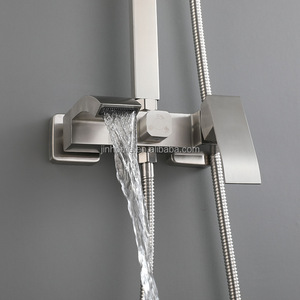 Ensemble <span class=keywords><strong>de</strong></span> robinetterie <span class=keywords><strong>de</strong></span> douche <span class=keywords><strong>de</strong></span> luxe certifié CE, en acier inoxydable 304 brossé, vente en gros d'usine - Product Image 2