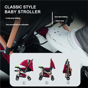 Venta caliente de lujo de lino City Walker Twin Stroller Easy Folding Baby Travel Cart para recién nacidos de 0 a 3 años - Product Image 3