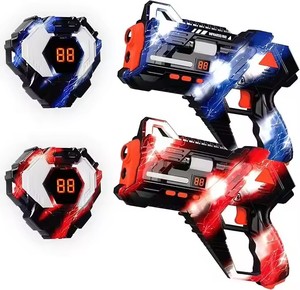 2 adolescentes y adultos juego <span class=keywords><strong>de</strong></span> etiquetas láser recargables 360 ° sensores Peto Chaleco con LCD sincronización <span class=keywords><strong>de</strong></span> datos inalámbrica <span class=keywords><strong>Arena</strong></span> <span class=keywords><strong>de</strong></span> plástico - Product Image 2