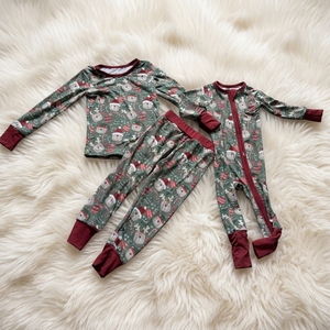 Ropa Infantil con Estampado de Papá Noel Navideño, Ropa de Bebé, <span class=keywords><strong>Pijamas</strong></span> de Bambú para Niños, Zippy para Niños - Product Image 1