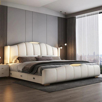 Fabricant professionnel de meubles de chambre à coucher au design moderne, lit en cuir capitonné, design italien, meubles de chambre à coucher de luxe