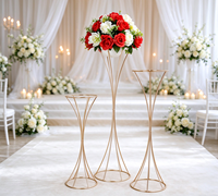 Support à fleurs en fil métallique FS019, or et argent, centre de table pour mariage, banquet, réception, arrangement floral