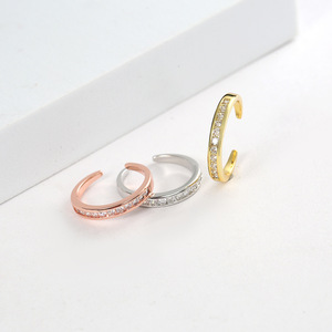 Thời trang đồ trang sức Chân Vàng Toe Nhẫn bãi biển sexy Toe doanh Nhẫn cá nhân mở có thể điều chỉnh sáng Bóng Kim cương Toe Nhẫn đối với phụ nữ - Product Image 2