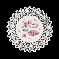Napperons de table vintage imprimés en PVC avec dentelle, de luxe, personnalisables, écologiques, résistants à la chaleur et imperméables pour mariages, fêtes et maison