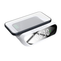 3 In 1 Lcd Digitale Temperatuur Display Bureau Wekker Draadloos Opladen Met Usb Opladen Draadloze Oplader Wekker