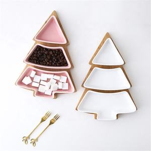 <span class=keywords><strong>Assiette</strong></span> en bois en <span class=keywords><strong>forme</strong></span> d'arbre de Noël Plateau de service décoratif en bois pour fruits et fruits pour la décoration intérieure - Product Image 5