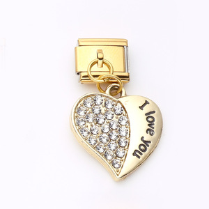 Pulsera de Acero Inoxidable con Dijes Italianos Personalizados Y2K 'I <span class=keywords><strong>Love</strong></span> You', Joyería de Moda, Regalo - Product Image 3