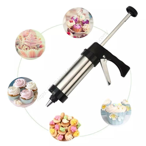 Wholesale Novax C175 Cookie Press Maker Biscuit Gun Icing Decorating Set Stainless Steel Disc Shape <b>Kit</b> Black Commercial Use - Product Image 1