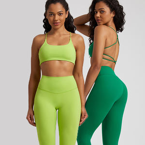 Conjuntos de espalda abierta de Yoga de realce para Mujer de alta calidad, Conjunto De Chandal Deportivo De talla grande, conjuntos De Yoga para Mujer - Product Image 1