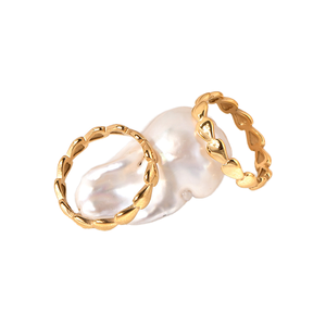 Romantische Ringe aus 18 Karat Gold und Edelstahl, Trendiges Gefülltes Herz-Versprechen, Modisches Finger-Verlobungsgeschenk für Party und Jahrestag - Product Image 3