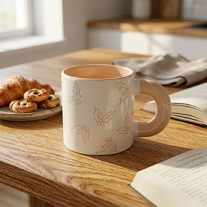 Nouvelle conception, tasse à café classique en porcelaine blanche, café, cappuccino, motif floral de dessin animé, passe au lave-vaisselle et au micro-ondes - Product Image 3