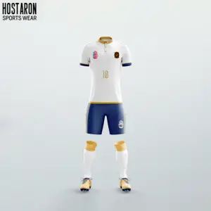 HOSTARON özelleştirmek 100% Polyester kumaş futbol forması yeni sezon siyah kısa kollu nefes retro klasik futbol forması