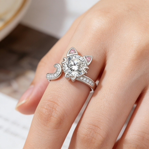 Anillo de Compromiso de Lujo Personalizado en Plata Chapada en Oro de 14k, Oro Sólido de 10K/14K, Diamante Cultivado en Laboratorio, Engaste de Puntas, Tigre del Zodiaco Chino - Product Image 4