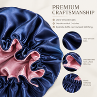 Bonnet de nuit en satin personnalisé, grande taille, réversible, double couche, élastique réglable, pour femmes, soin des cheveux, bonnet de nuit