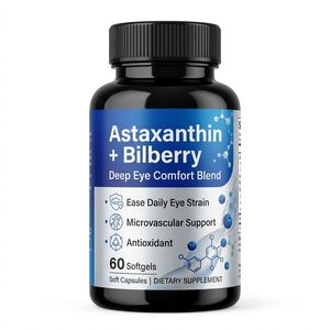 Cápsulas Blandas de Astaxantina y Arándano de Marca Privada Personalizadas, Mezcla <span class=keywords><strong>para</strong></span> el Confort Ocular Profundo, Alta Absorción, Certificado GMP, Fábrica Certificada - Product Image 1