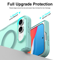 Coque de téléphone magnétique transparente anti-givre avec protection axiale pour iPhone Duo, étui pliable avec colonne centrale