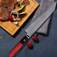 Dalbergia houten handvat 8,5-inch Japans Damascus koksmes Kiritsuke, 67 lagen, voor keuken gebruik, snijdt groenten