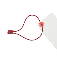 Pendentif de décoration pour sapin de Noël, étiquette carrée en corde rouge, étiquette en corde plastique, étiquette de sécurité, étiquette pour accessoires vestimentaires, étiquette volante