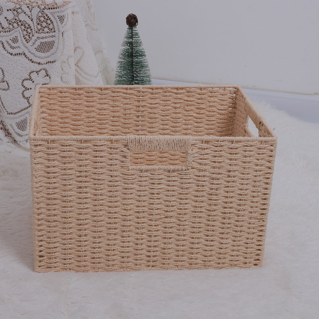Deyun African Rectangle Water Hyacinth Eco-Friendly Multifunction Outdoor Foldable Basket Colorful Sale Laundry Set 3 Basket