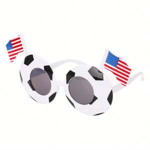 Lunettes de soleil surdimensionnées, cadeaux créatifs et originaux, décoration universelle à thème drapeau national de football, pour la Coupe de football 2026 - Product Image 2