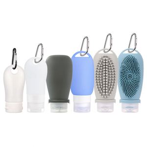TSA Compliant Leak Proof Squeeze Silicone Travel Tube with hang Hole Hook,Empty Silicon Travel Bottles with Keychain/Carabiner - Product Image 6
