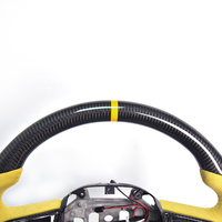 Volant modifié en fibre de carbone à 3/4 de rayons avec LED, en cuir perforé et suède velours, compatible avec Dodge Ram 1500 TRX