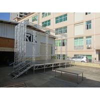 Podium de scène à hauteur réglable 2x1 m Scène modulaire portable en aluminium