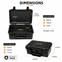 Boîte à outils multifonctionnelle en plastique PP IP67, étanche, petite, personnalisable avec logo et mousse, vente en gros