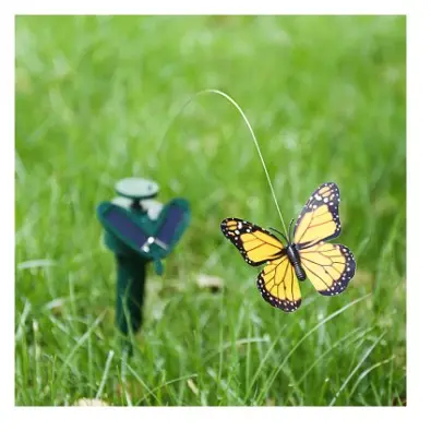 Бабочка на солнечной батарее с вибрацией Танцующая летающая птица для украшения дома и сада колышка Летающая продукция на солнечной энергии