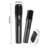   Système de microphone sans fil portable de haute qualité Super 24G UHF rechargeable 2 canaux pour le chant
