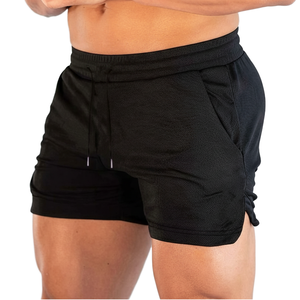 Pantalones Cortos de Lona Tejida 100% Algodón Transpirables Casuales para Hombre, Elásticos, Tallas Grandes, con Cremallera, Estilo Biker, con Logotipo Estampado, Color Liso - Product Image 1