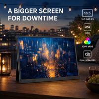 Écran de divertissement portable 18,5 pouces FHD IPS 100% sRGB, moniteur double Type-C avec support pliable, moniteur de jeu