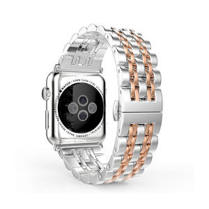 CM Business <span class=keywords><strong>7</strong></span> maillons métal Bracelet de montre pour iWatch <span class=keywords><strong>7</strong></span> 6 SE 5 4 3 Bracelet en acier inoxydable pour <span class=keywords><strong>Apple</strong></span> <span class=keywords><strong>Watch</strong></span> 40/ 44 /41mm <span class=keywords><strong>45m</strong></span> - Product Image 2